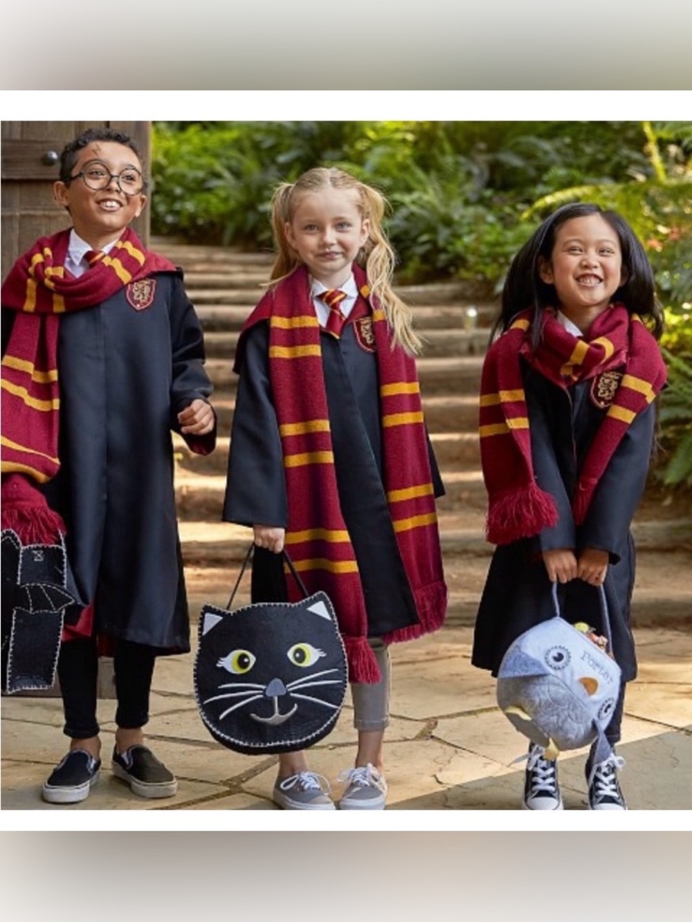 Pottery Barn Kids Maroon & Gold Striped Scarf Costume Set